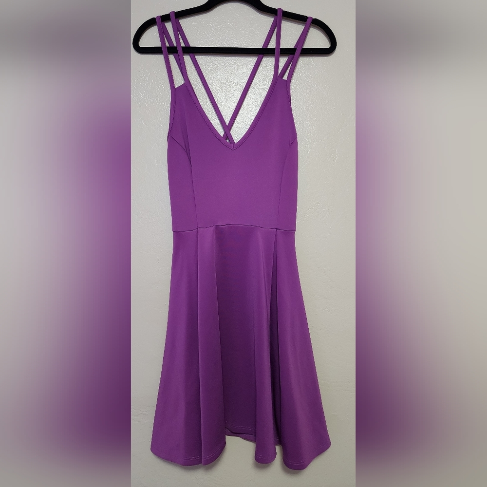Strappy Violet Skater Mini Dress